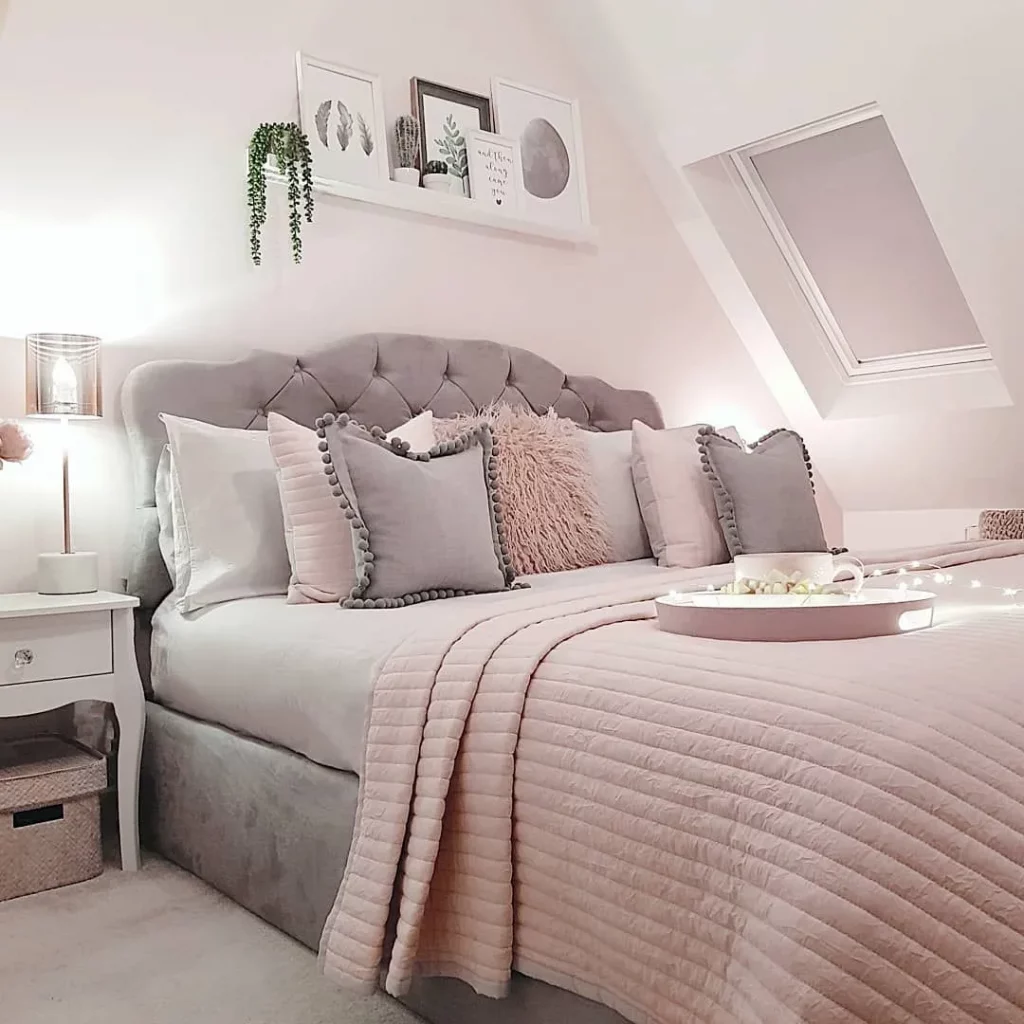 Awesome Pink And Grey Wall Art For Bedroom Bedroom